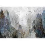 Vlies-fotobehang Misty Mountain Pass premium vlies - grijs - Breedte: 250 cm