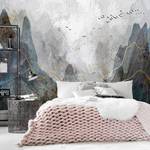 Vlies-fotobehang Misty Mountain Pass premium vlies - grijs - Breedte: 250 cm