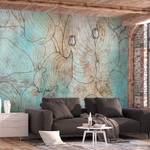 Vlies-fotobehang Leaves in Blue premium vlies - blauw - Breedte: 400 cm