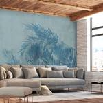 Vlies-fotobehang Palm Trees premium vlies - blauw - Breedte: 450 cm