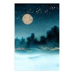 Wandbild Hazy Moon Leinwand - Blau - 60 x 90 cm