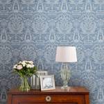 Vliestapete Heraldic Damask Vlies - Blau