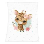 Couverture en microfibre Petite Girafe Blanc - Textile - 75 x 2 x 100 cm