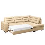 Ecksofa Pitalito Echtleder Maer: Beige - Ottomane davorstehend rechts