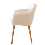 Chaise à accoudoirs NICHOLAS Tissu Stefka: Beige - Lot de 2