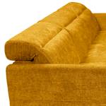 Canapé d’angle Omchak Tissu Cieli: Jaune moutarde - Méridienne courte à droite (vue de face) - Appui-tête réglable
