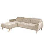 Ecksofa Omchak Webstoff Cieli: Beige - Longchair davorstehend links - Kopfstütze verstellbar - Sitztiefenverstellung