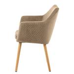 Chaise à accoudoirs NICHOLAS Velours côtelé Winka: Beige - Lot de 2