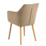 Sedia con braccioli NICHOLAS Velluto a coste Winka: beige - Set da 2