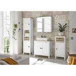 Set di mobili da bagno Sona I (4) Illuminazione inclusa - Bianco / Effetto quercia Sanremo