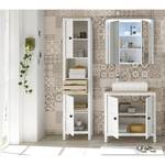 Set di mobili da bagno Sona II (3) Illuminazione inclusa - Bianco / Effetto quercia Sanremo