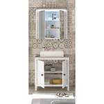 Set di mobili da bagno Sona III (2) Illuminazione inclusa - Bianco / Effetto quercia Sanremo