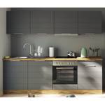 Keukenblok Florenz I Mat grijs - Breedte: 240 cm - Met elektrische apparatuur