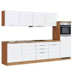 Keukenblok Florenz IV Mat wit - Breedte: 300 cm - Glas-keramisch - Met elektrische apparatuur