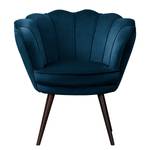 Fauteuil ZEPEDEUS - poten donker Velours Ravi: Marineblauw