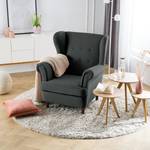 Oorfauteuil Skog Velours Vaia: Donkergrijs