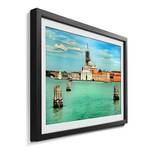 Gerahmtes Bild City Of Venice Multicolor - Glas - Papier - Massivholz - Holz teilmassiv - 64 x 44 x 2.2 cm