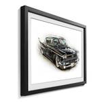 Ingelijste afbeelding Black Cadillac sparrenhout/acrylglas - zwart/wit