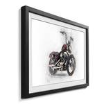 Ingelijste afbeelding Motorbike sparrenhout/acrylglas - zwart/wit