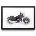 Quadro con cornice Motorbike Uno Abete / Vetro acrilico - Nero / Bianco