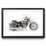 Quadro con cornice Motorcycle Abete / Vetro acrilico - Nero / Bianco