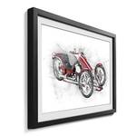 Ingelijste afbeelding Motorcycle Five sparrenhout/acrylglas - zwart/wit