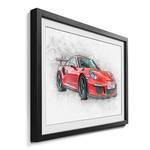 Quadro con cornice Red Power II Abete / Vetro acrilico - Rosso