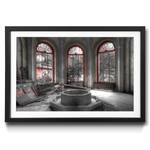 Gerahmtes Bild Red Window Fichte / Acrylglas - Schwarz / Rot