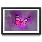 Gerahmtes Bild Belle in Pink Fichte / Acrylglas - Pink / Lila