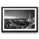 Gerahmtes Bild Berlin City II Fichte / Acrylglas - Schwarz / Weiß