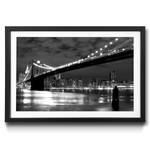 Ingelijste afbeelding Brooklyn Bridge sparrenhout/acrylglas - zwart/wit
