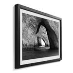 Gerahmtes Bild Blue Caves Fichte / Acrylglas - Schwarz / Weiß