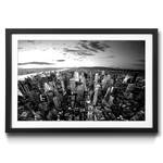 Gerahmtes Bild New York Sky Fichte / Acrylglas - Schwarz / Weiß