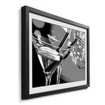 Gerahmtes Bild Blue and Red Cocktail Fichte / Acrylglas - Schwarz / Weiß