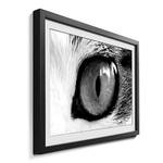 Gerahmtes Bild Cats Eye Green Fichte / Acrylglas - Schwarz / Weiß