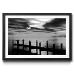 Gerahmtes Bild Glowing Sky Fichte / Acrylglas - Schwarz / Weiß