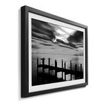 Quadro con cornice Glowing Sky Abete / Vetro acrilico - Nero / Bianco