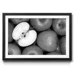 Gerahmtes Bild Green Apples Fichte / Acrylglas - Schwarz / Weiß