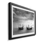 Ingelijste afbeelding Fishingboat II sparrenhout/acrylglas - zwart/wit