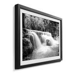 Ingelijste afbeelding Waterfall Jungle I sparrenhout/acrylglas - zwart/wit