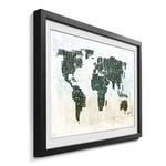 Gerahmtes Bild Worldmap No. 1 Fichte / Acrylglas