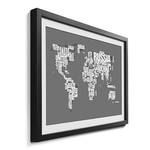 Ingelijste afbeelding Worldmap No.11 sparrenhout/acrylglas