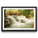 Ingelijste afbeelding Waterfall Jungle sparrenhout/acrylglas