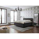 Boxspringbett Aida Komfort Webstoff - Anthrazit - H3