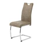 Chaise cantilever La Paz II Microfibre / Métal - Chrome - Limon vintage - Lot de 4