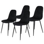 Chaise Rudine Microfibre/ Acier - Noir - Noir - Lot de 4