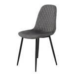 Chaise Rudine Microfibre/ Acier - Noir - Gris - Lot de 4