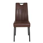 Gestoffeerde stoel Brookville microvezel/staal - Bruin - 4-delige set