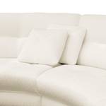 Canapé d’angle Roulette Tissu Bouclé Abby: Blanc polaire - Méridienne longue à gauche (vue de face)