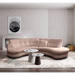 Ecksofa Roulette Bouclé Stoff Abby: Mauve - Ottomane davorstehend links